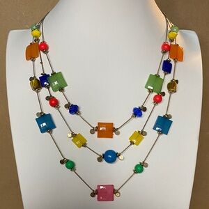 Colorful Multi-Layer Lucite Necklace